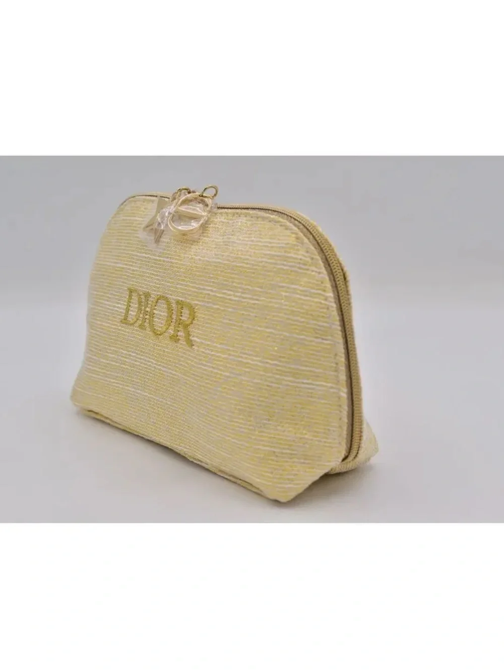 Christian Dior Beauty Makeup Cosmetic Travel Pouch Gold Star Logo